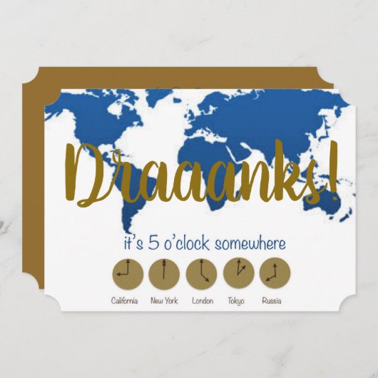 het is 5 uur ergens in Brunch Invitation Kaart (Voorkant / Achterkant)