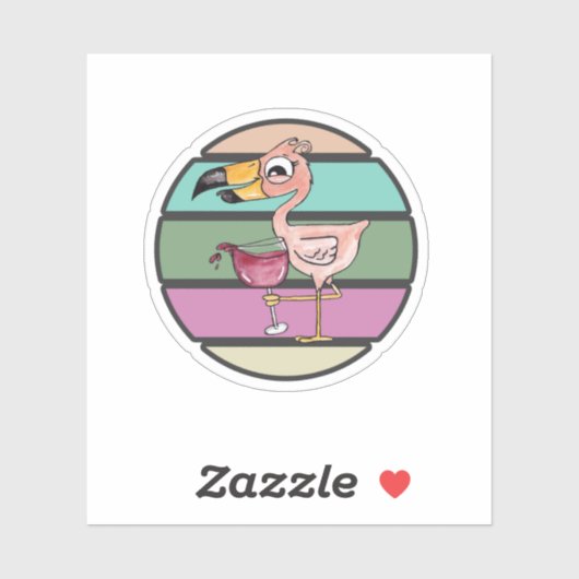 Het is 5 uur ergens roze flamingo sticker (Vel)