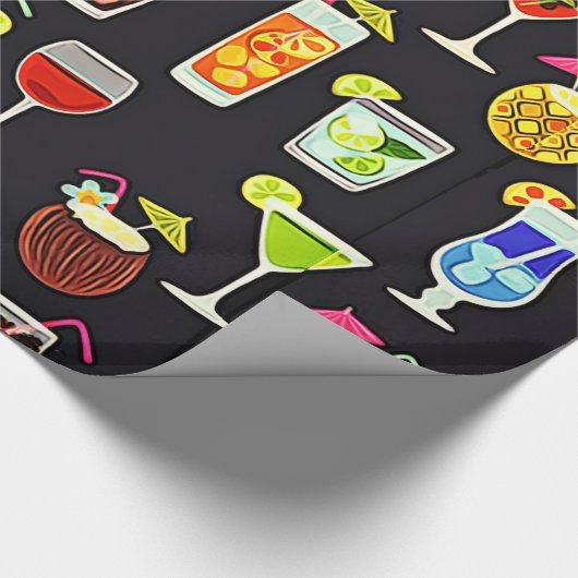 Het is 5 uur klokken ergens waar Cocktails zitten Cadeaupapier (Hoek)