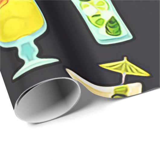 Het is 5 uur klokken ergens waar Cocktails zitten Cadeaupapier (Rol Hoek)