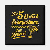 Het is 5 uur overal grappige gepensioneerde staart magneet (Voorkant)