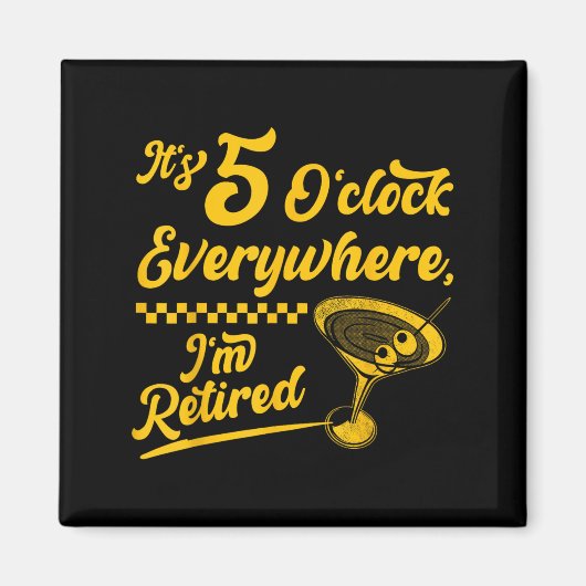 Het is 5 uur overal grappige gepensioneerde staart magneet (Voorkant)