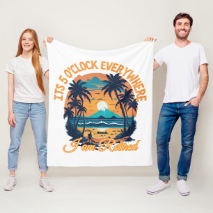 Het is 5 uur overal Ik ben met pensioen Fleece Deken