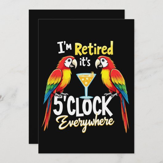 Het is 5 uur overal met pensioen kaart (Voorkant / Achterkant)