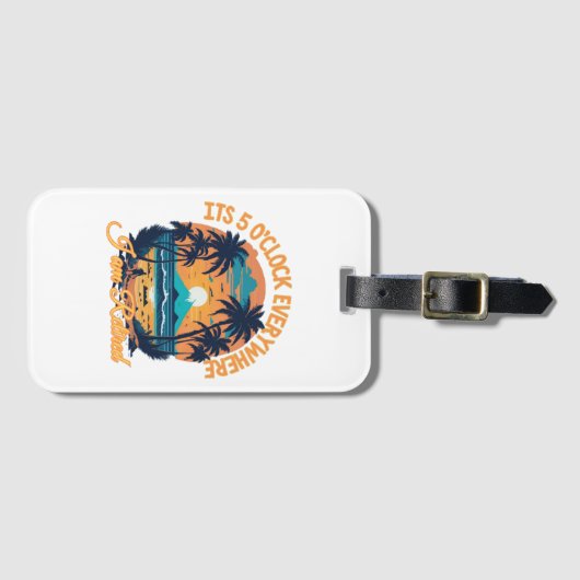 Het is 5 uur overal waar ik met pensioen ben bagagelabel (Voorkant (horizontaal))