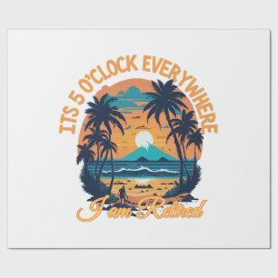 Het is 5 uur overal waar ik met pensioen ben cadeaupapier