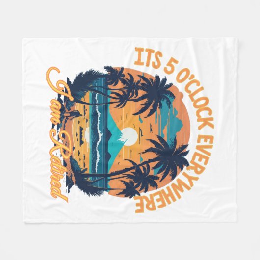 Het is 5 uur overal waar ik met pensioen ben fleece deken (Voorkant (Horizontaal))