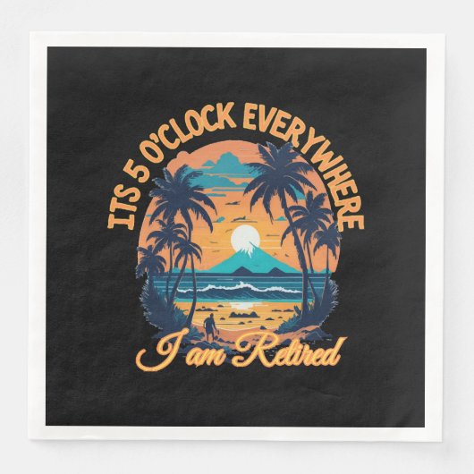 Het is 5 uur overal waar ik met pensioen ben servet (Voorkant)