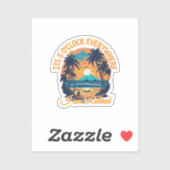 Het is 5 uur overal waar ik met pensioen ben sticker (Vel)