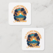 Het is 5 uur overal waar ik met pensioen ben vierkante visitekaartje (Voorkant / Achterkant)