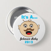 Het is A.....Mustache Pin Ronde Button 7,6 Cm (Voorkant /achterkant)
