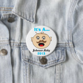 Het is A.....Mustache Pin Ronde Button 7,6 Cm (In situ)