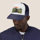 Het is aan het regenen in de winter. trucker pet (In situ)