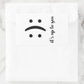 Het is aan jou grappige sms-bericht Happy Sad Kies Rechthoekige Sticker (Tas)