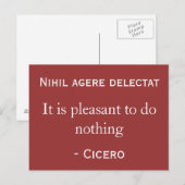 Het is aangenaam om niets te doen briefkaart (Voorkant / Achterkant)