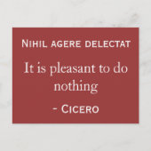 Het is aangenaam om niets te doen briefkaart (Voorkant)