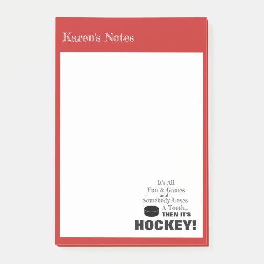 Het is All Fun & Games...Dan is het HOCKEY! Post-it® Notes (Voorkant)