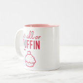 Het is All of Muffin Funny Mug Tweekleurige Koffiemok (Voorkant links)