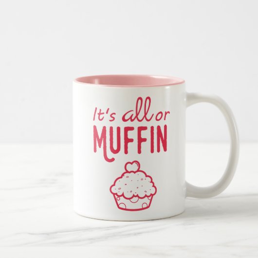 Het is All of Muffin Funny Mug Tweekleurige Koffiemok (Rechts)