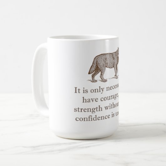 Het is alleen nodig om moed te hebben koffiemok (Voorkant links)