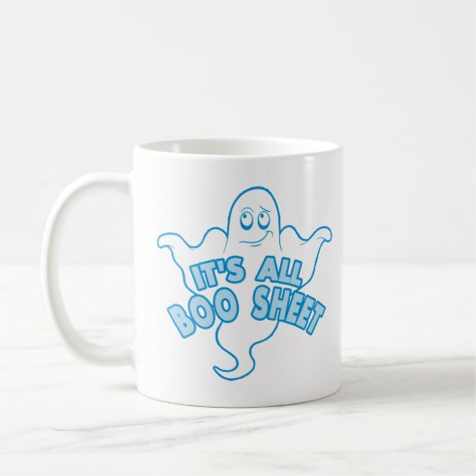 Het is allemaal Boo Sheet - Funny Ghost Quote Koffiemok (Links)
