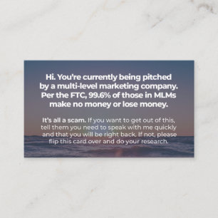 Het is allemaal een Scam - Visitekaartje