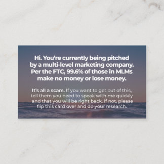 Het is allemaal een Scam - Visitekaartje