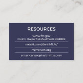 Het is allemaal een Scam - Visitekaartje (Achterkant)