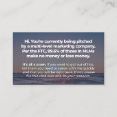 Het is allemaal een Scam - Visitekaartje (Voorkant)