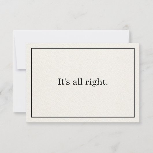 Het is allemaal goed Minimalistische Affirmatie Ka Kaart (Voorkant)
