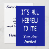 Het is allemaal Hebreeuws voor mij Kaart (Voorkant / Achterkant)