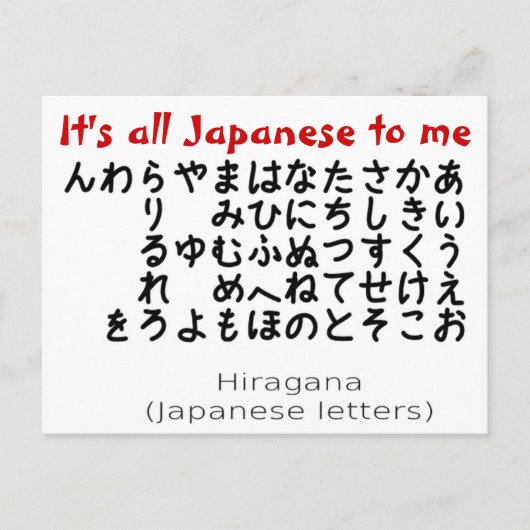 Het is allemaal Japans voor mij briefkaart (Voorkant)