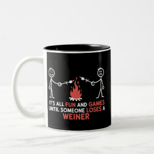 Het is allemaal leuk en aardig totdat iemand een p tweekleurige koffiemok