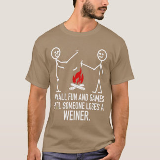 Het is allemaal leuk en games Camping Stick Figure T-shirt