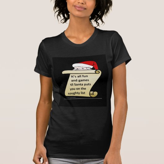 Het is allemaal leuk en games tot de kerstman zijn t-shirt (Voorkant)