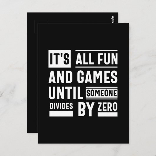 Het is allemaal leuk en games totdat iemand anders briefkaart (Voorkant / Achterkant)