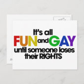 Het is allemaal leuk en homorechten briefkaart (Voorkant / Achterkant)