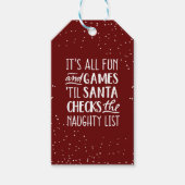 Het is allemaal plezier & games ondeugende lijst K Cadeaulabel (Voorkant)