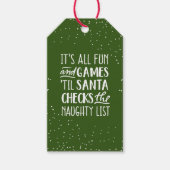 Het is allemaal plezier & games ondeugende lijst K Cadeaulabel (Voorkant)