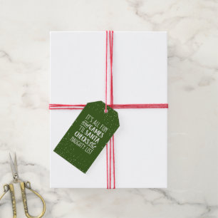 Het is allemaal plezier & games ondeugende lijst K Cadeaulabel