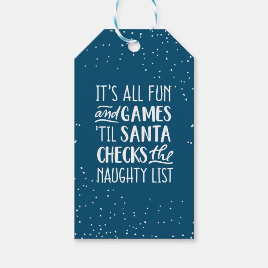 Het is allemaal plezier & games ondeugende lijst K Cadeaulabel (Voorkant)