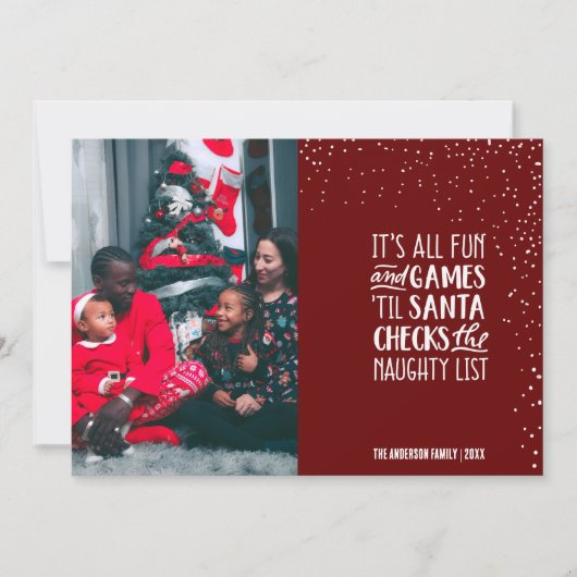 Het is allemaal plezier & games ondeugende lijst k kaart (Voorkant)