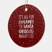 Het is allemaal plezier & games ondeugende lijst K Keramisch Ornament (Links)
