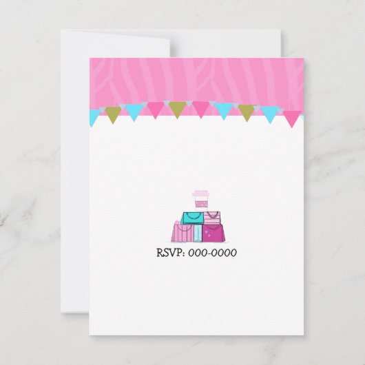 Het is allemaal roze feest kaart (Achterkant)