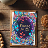 Het is altijd al je Blauwe Bloemen Valentijn gewe Kaart