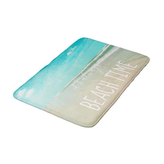 Het is altijd Beach Time Turquoise Ocean Shore Badmat (Gekanteld)