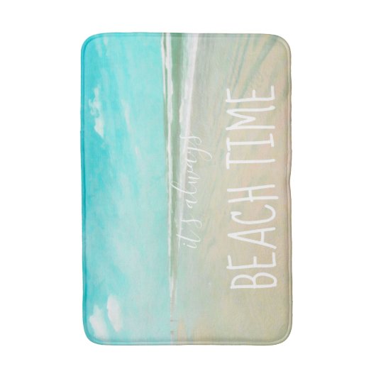 Het is altijd Beach Time Turquoise Ocean Shore Badmat (Voorkant Verticaal)