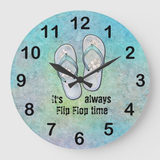 Het is altijd een flip Flop Time Clock Grote Klok (Voorkant)