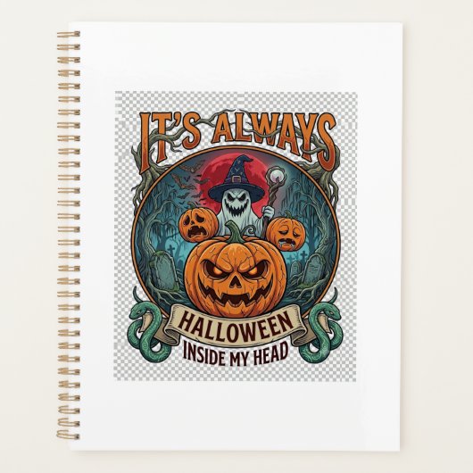 Het is Altijd Halloween Binnen Hoofd Pompoen Geest Planner (Voorkant)