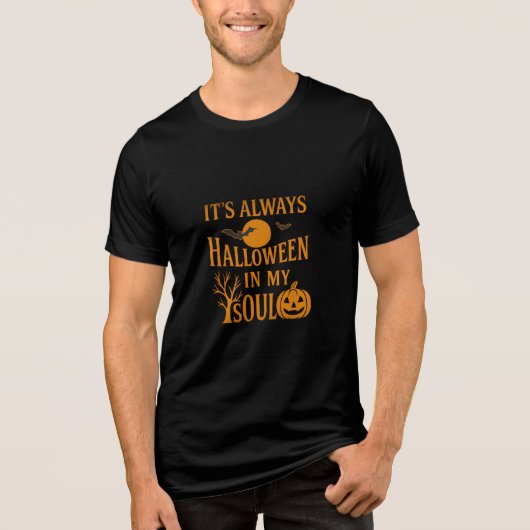 Het is altijd Halloween in mijn hart Tri-Blend Shirt (Voorkant)